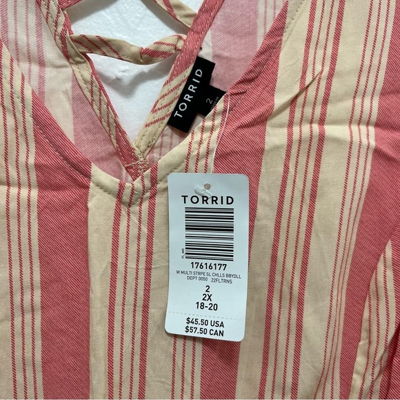 Torrid Babydoll Stretch Challis Hanky Hem Top Size 2X - Picture 5 of 8